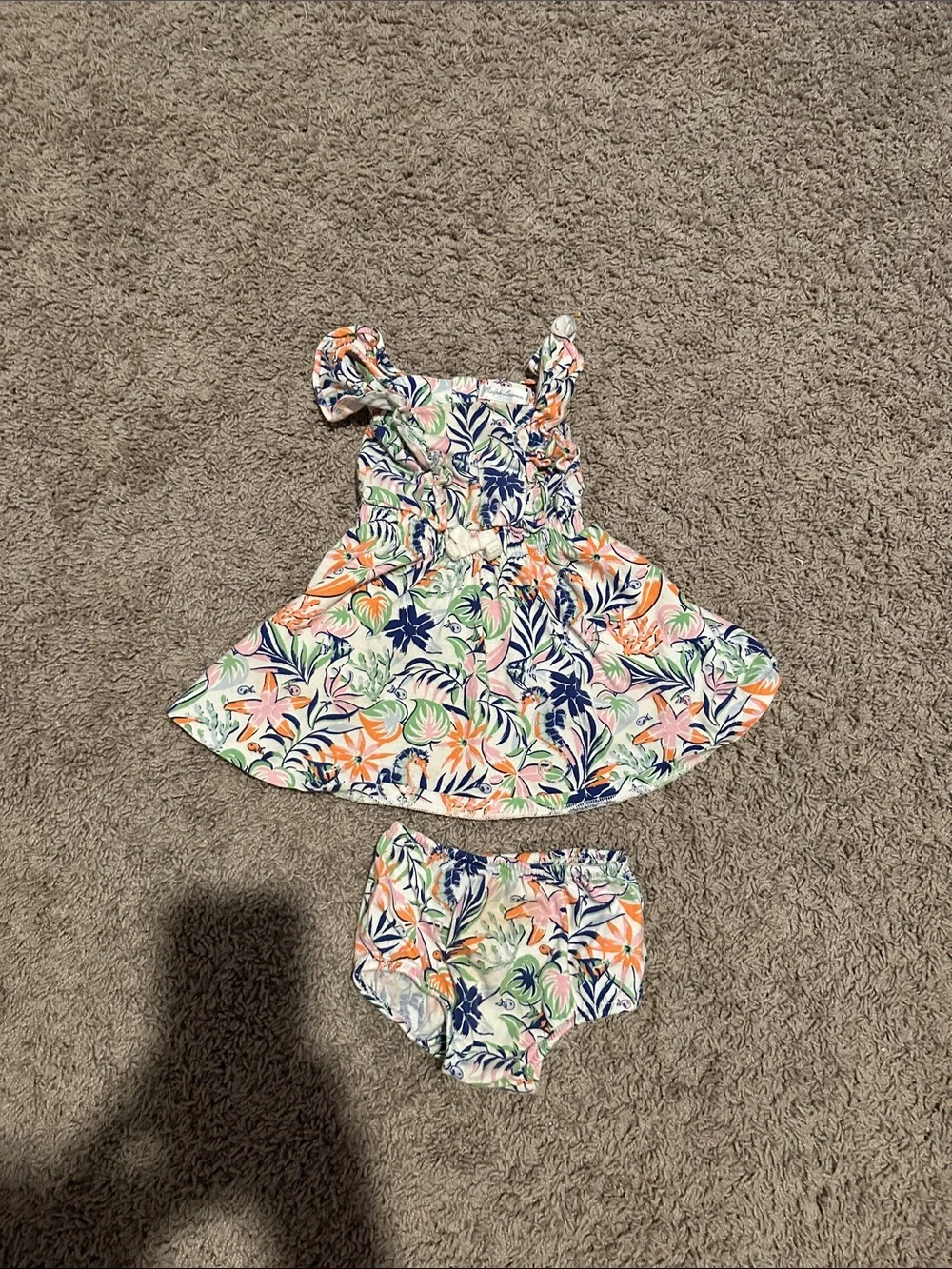 Ralph Lauren Girls Floral Ruffle Sundress — Multicolor